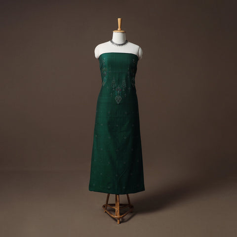 Green - Tangaliya Handwoven Cotton Unstitched Kurta Material (3M) 27