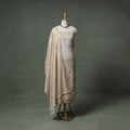 Lucknowi Chikankari Beadwork Tissue Zari Silk Unstitched Dress Material: Kurta with Dupatta 08