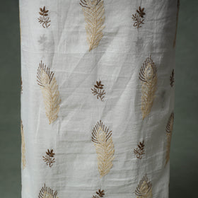 Lucknowi Chikankari Mul Chanderi Unstitched Dress Material: Kurta with Dupatta 11