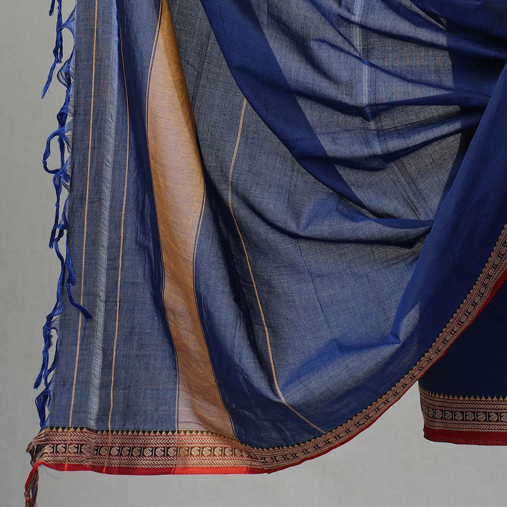 Blue - 3pc Traditional Cotton Dharwad Dress Material 01