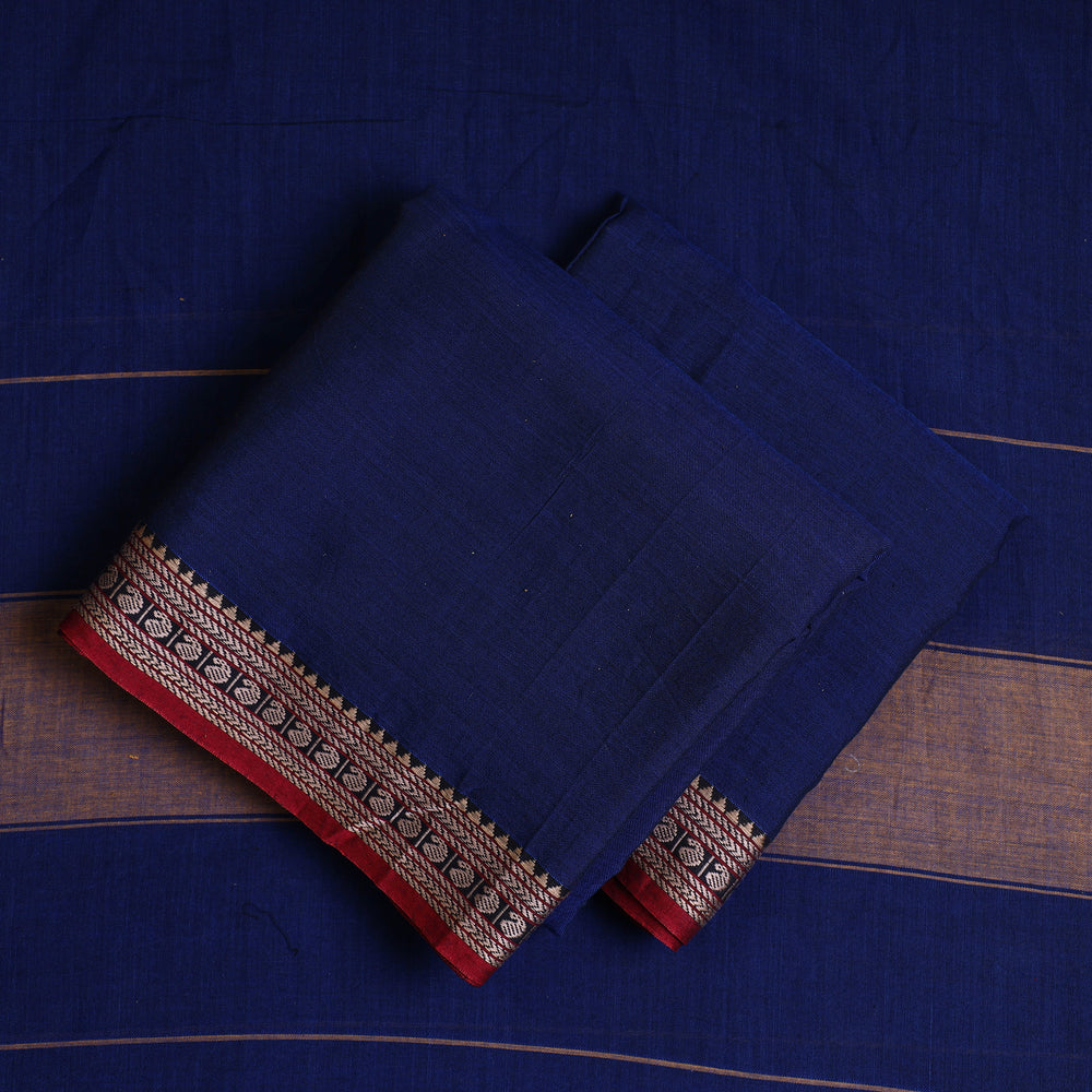 Blue - 3pc Traditional Cotton Dharwad Dress Material 01