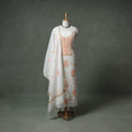 Lucknowi Chikankari Mul Chanderi Unstitched Dress Material: Kurta with Dupatta 13
