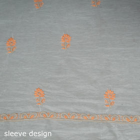 Lucknowi Chikankari Mul Chanderi Unstitched Dress Material: Kurta with Dupatta 13