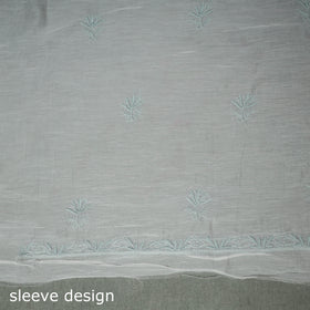 Lucknowi Chikankari Mul Chanderi Unstitched Dress Material: Kurta with Dupatta 12