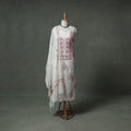 Lucknowi Chikankari Mul Chanderi Unstitched Dress Material: Kurta with Dupatta 17