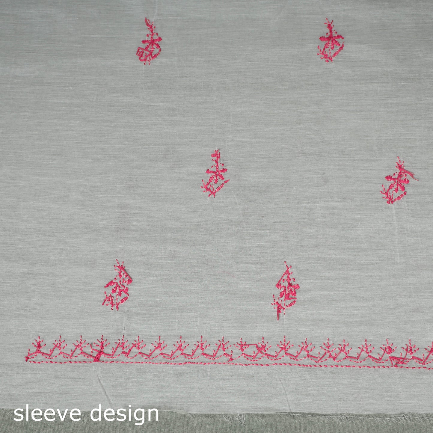 Lucknowi Chikankari Mul Chanderi Unstitched Dress Material: Kurta with Dupatta 18