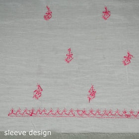 Lucknowi Chikankari Mul Chanderi Unstitched Dress Material: Kurta with Dupatta 18