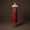 Handpainted Srikalahasti Handloom Chanderi Silk Unstitched Kurta (2.5M) 07