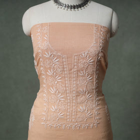 Lucknowi Chikankari Kota Doria Cotton Unstitched Dress Material: Kurta with Dupatta 20