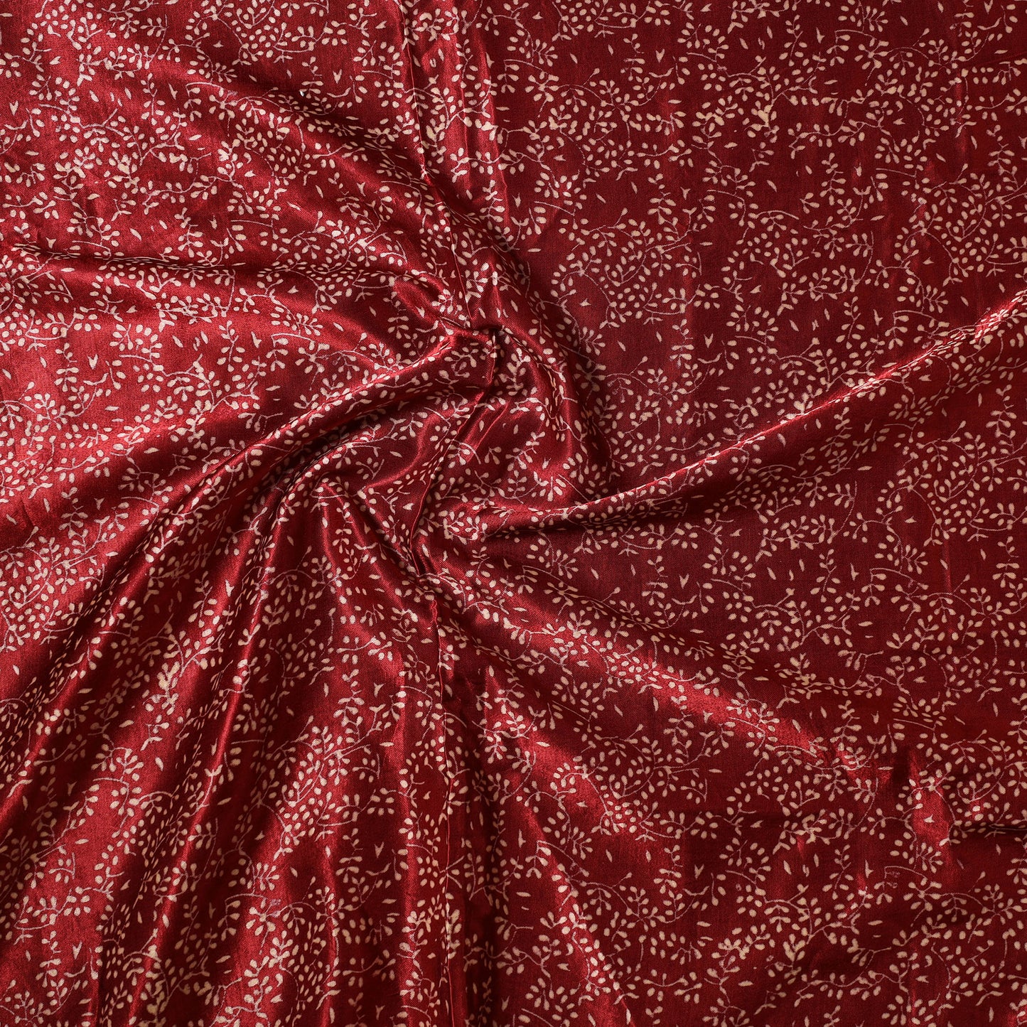 Red - Kutch Hand Block Printed Mashru Silk Precut Fabric (0.9 meter) 21