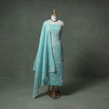 Lucknowi Chikankari Kota Doria Cotton Unstitched Dress Material: Kurta with Dupatta 21
