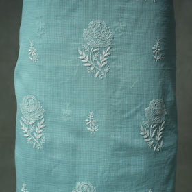Lucknowi Chikankari Kota Doria Cotton Unstitched Dress Material: Kurta with Dupatta 21