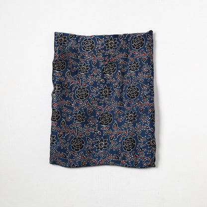 Blue - Ajrakh Hand Block Printed Modal Silk Precut Fabric 30