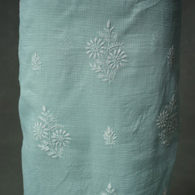 Lucknowi Chikankari Kota Doria Cotton Unstitched Dress Material: Kurta with Dupatta 22
