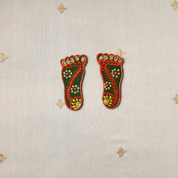 Traditional Handpainted Wooden Mata Charan (Pair) 28