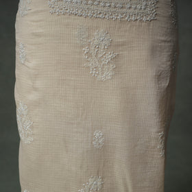 Lucknowi Chikankari Kota Doria Cotton Unstitched Dress Material: Kurta with Dupatta 25