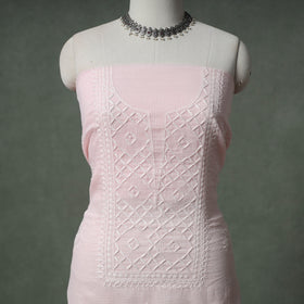 Lucknowi Chikankari Kota Doria Cotton Unstitched Dress Material: Kurta with Dupatta 28