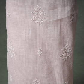 Lucknowi Chikankari Kota Doria Cotton Unstitched Dress Material: Kurta with Dupatta 28