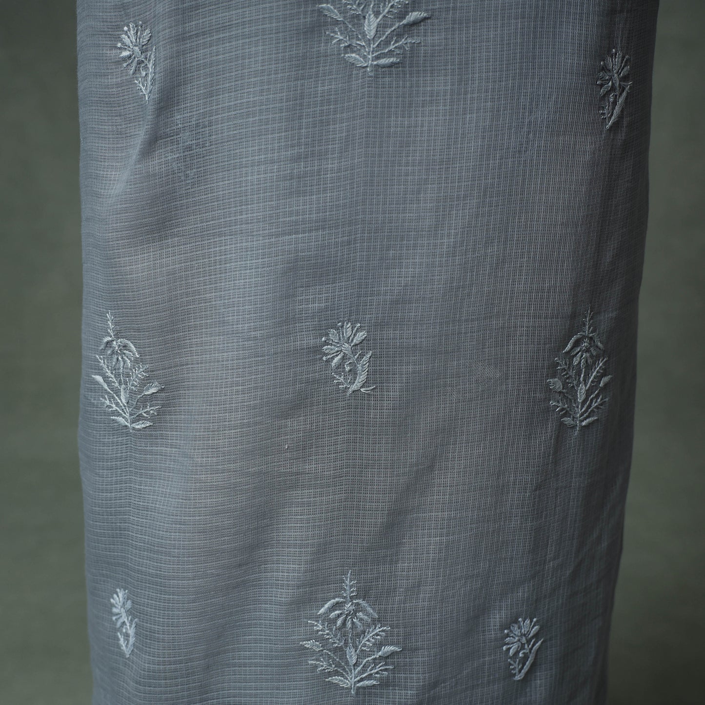 Lucknowi Chikankari Kota Doria Cotton Unstitched Dress Material: Kurta with Dupatta 26