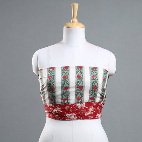 block printed blouse piece