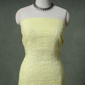 Lucknowi Chikankari Kota Doria Cotton Unstitched Dress Material: Kurta with Dupatta 31