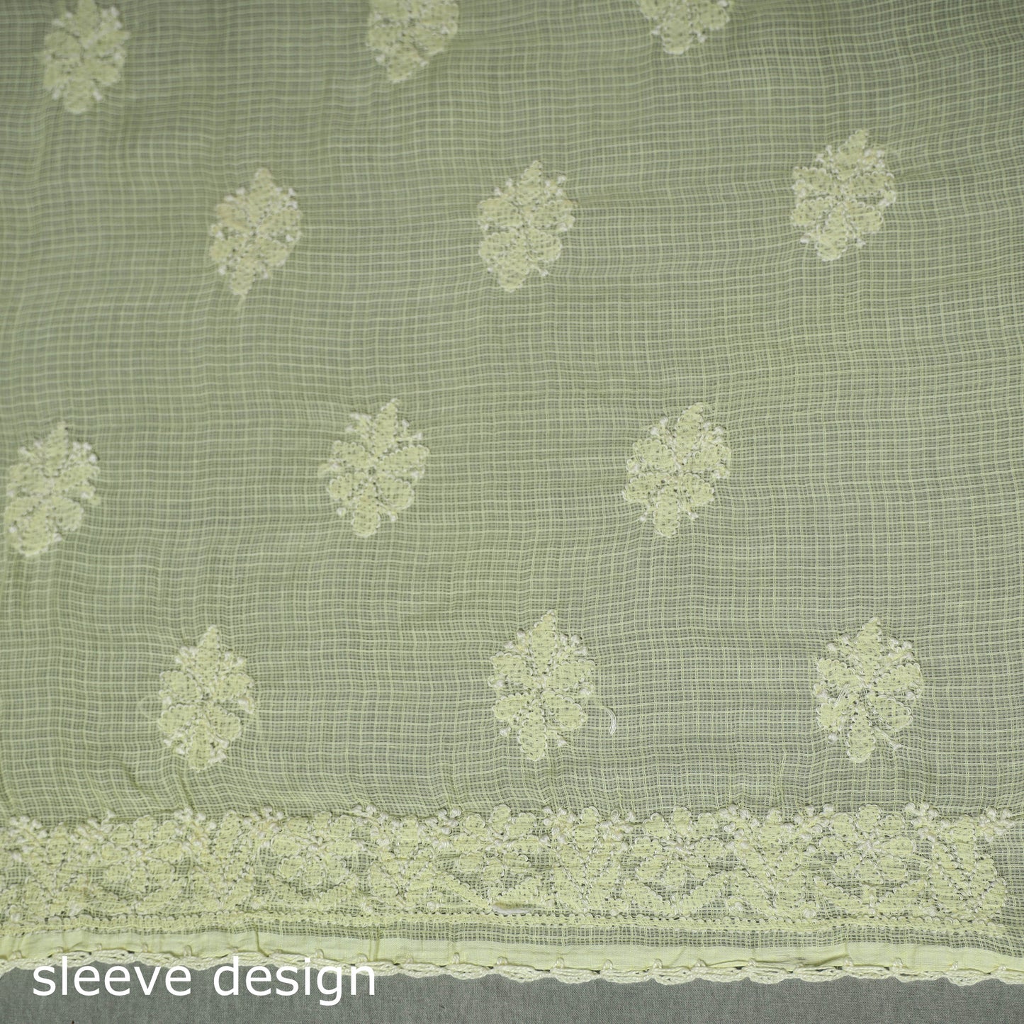 Lucknowi Chikankari Kota Doria Cotton Unstitched Dress Material: Kurta with Dupatta 31
