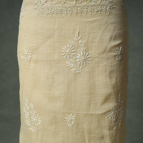 Lucknowi Chikankari Kota Doria Cotton Unstitched Dress Material: Kurta with Dupatta 32