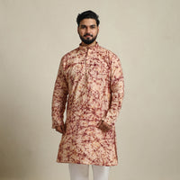 Pure Cotton Men Long Batik Print Kurta 06