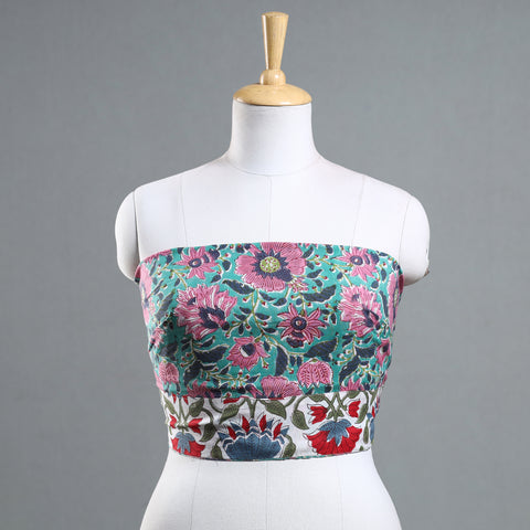 Buy Sanganeri Block Printed Cotton Blouse Piece Online at iTokri.com