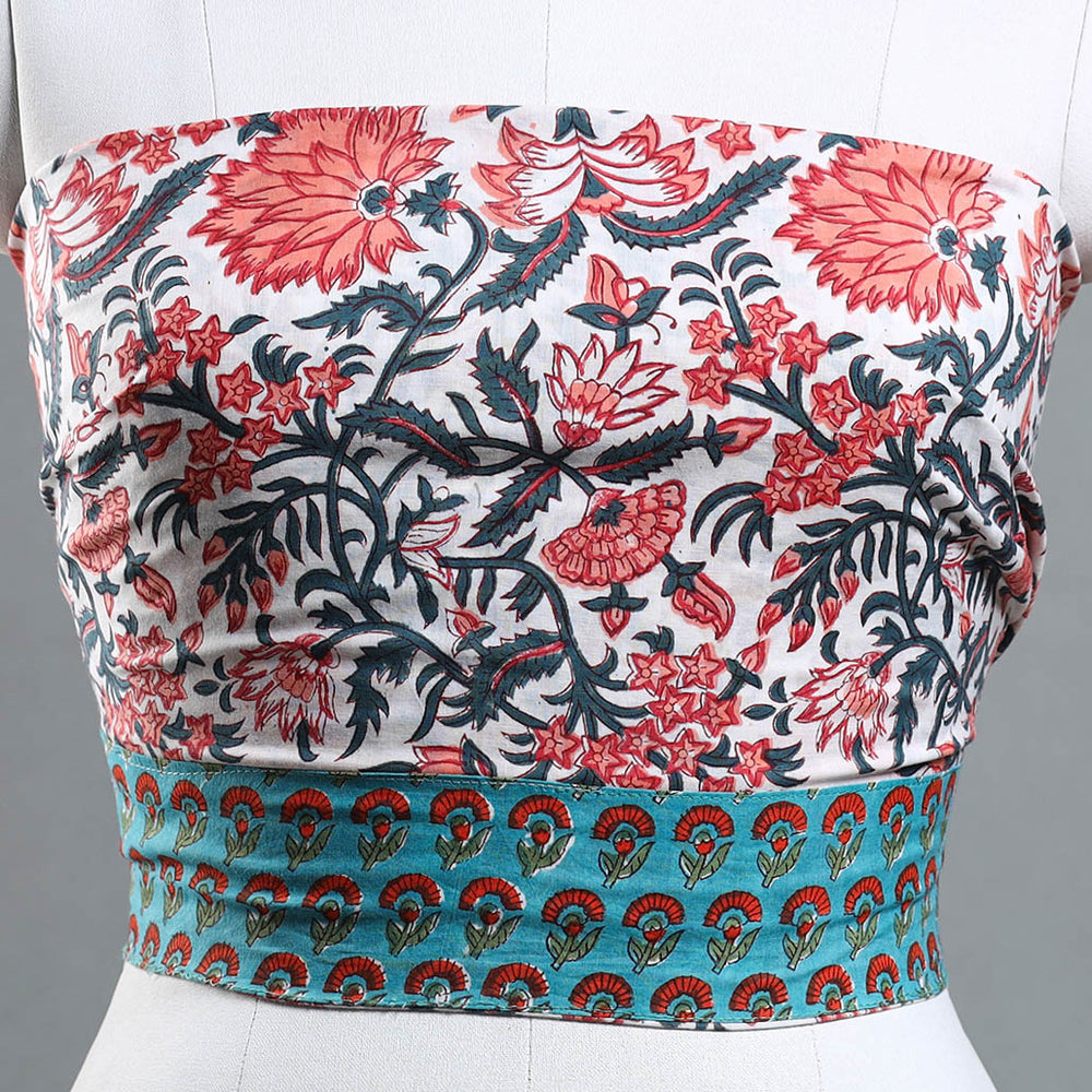 block printed blouse piece