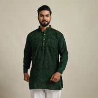 Pure Cotton Men Short Batik Print Kurta 03