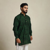 Pure Cotton Men Short Batik Print Kurta 03