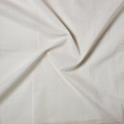 White - Mangalagiri Handloom Cotton Zari Border Precut Fabric (0.7 meter) 02