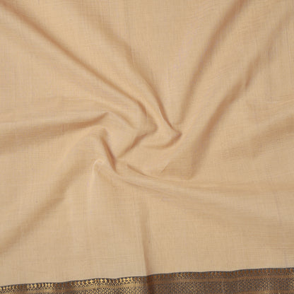 Beige - Mangalagiri Handloom Cotton Zari Border Precut Fabric (1.5 meter) 05