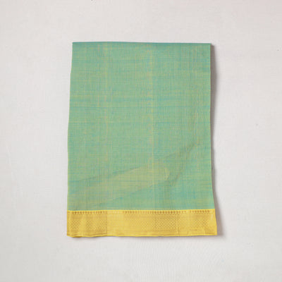 Green - Mangalagiri Handloom Cotton Zari Border Precut Fabric (2 meter) 06