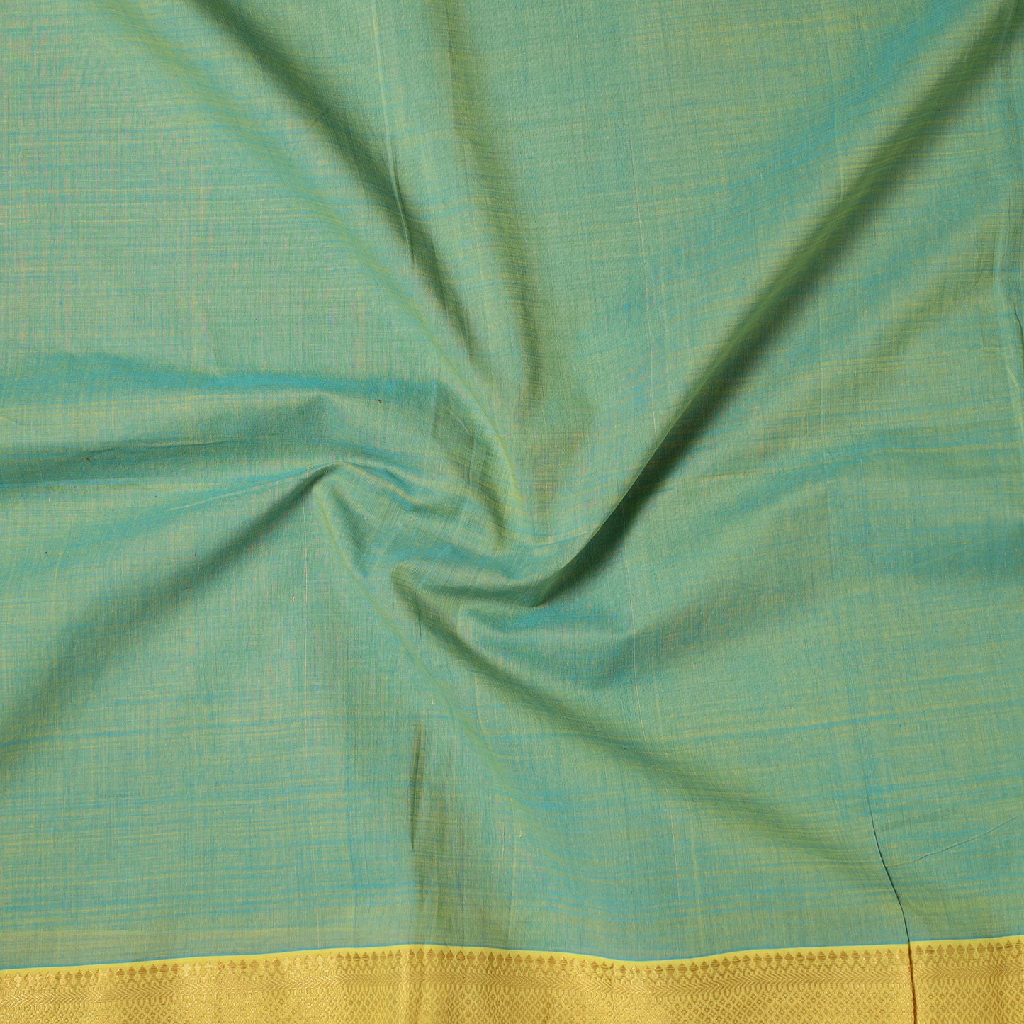 Green - Mangalagiri Handloom Cotton Zari Border Precut Fabric (2 meter) 06