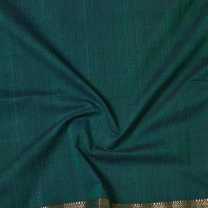 Green - Mangalagiri Handloom Cotton Zari Border Precut Fabric (1.5 meter) 17