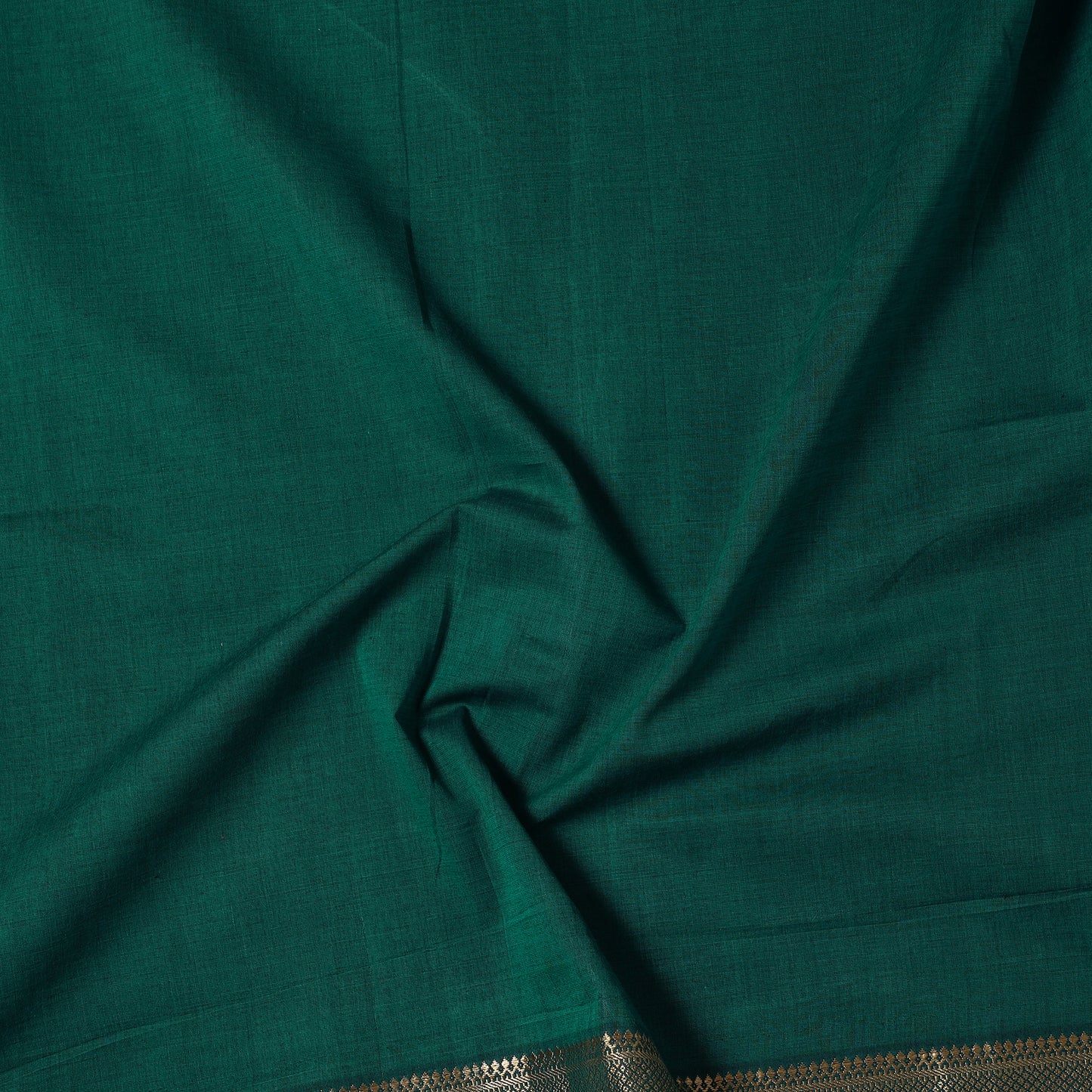 Green - Mangalagiri Handloom Cotton Zari Border Precut Fabric (2.3 meter) 18