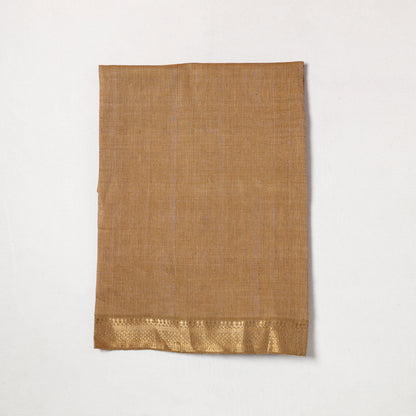 Brown - Mangalagiri Handloom Cotton Zari Border Precut Fabric (0.7 meter) 25