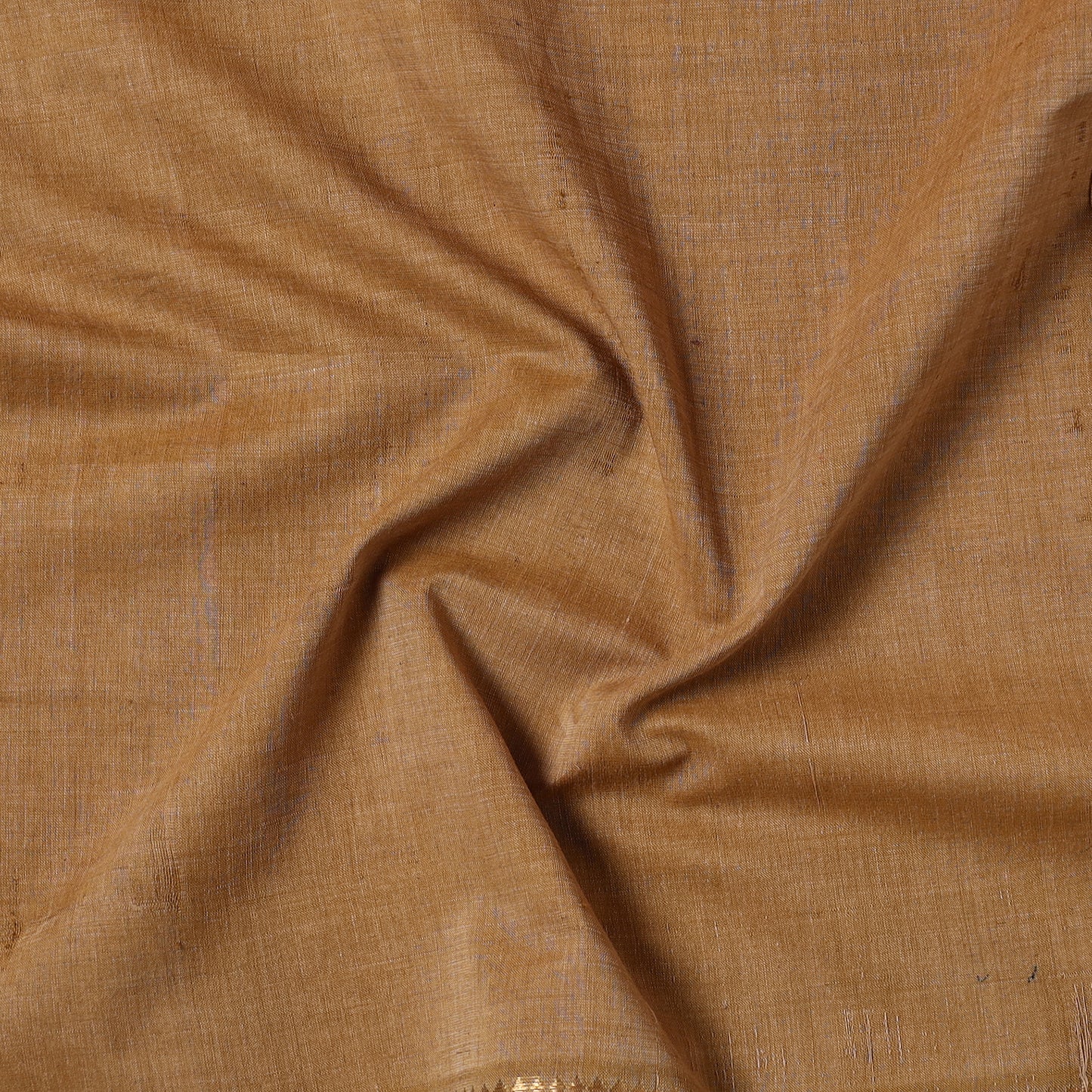 Brown - Mangalagiri Handloom Cotton Zari Border Precut Fabric (0.7 meter) 25