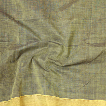 Green - Mangalagiri Handloom Cotton Zari Border Precut Fabric (1.7 meter) 32