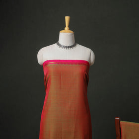 Dharwad Cotton Plain Zari Border Unstitched Dress Material: Kurta, Bottom & Dupatta 05