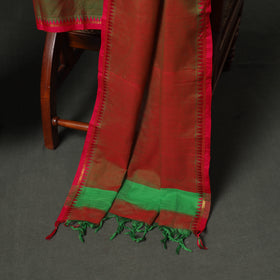 Dharwad Cotton Plain Zari Border Unstitched Dress Material: Kurta, Bottom & Dupatta 07