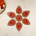 Flower - traditional hand painted beadwork decor rangoli 02