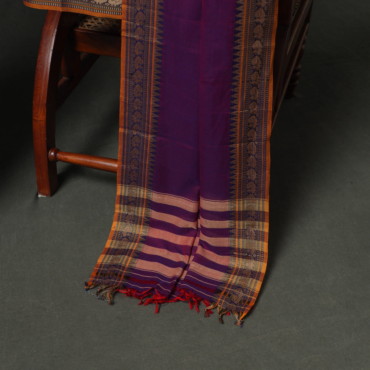 Dharwad Cotton Plain Thread Border Unstitched Dress Material: Kurta, Bottom & Dupatta 13