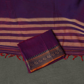 Dharwad Cotton Plain Thread Border Unstitched Dress Material: Kurta, Bottom & Dupatta 13