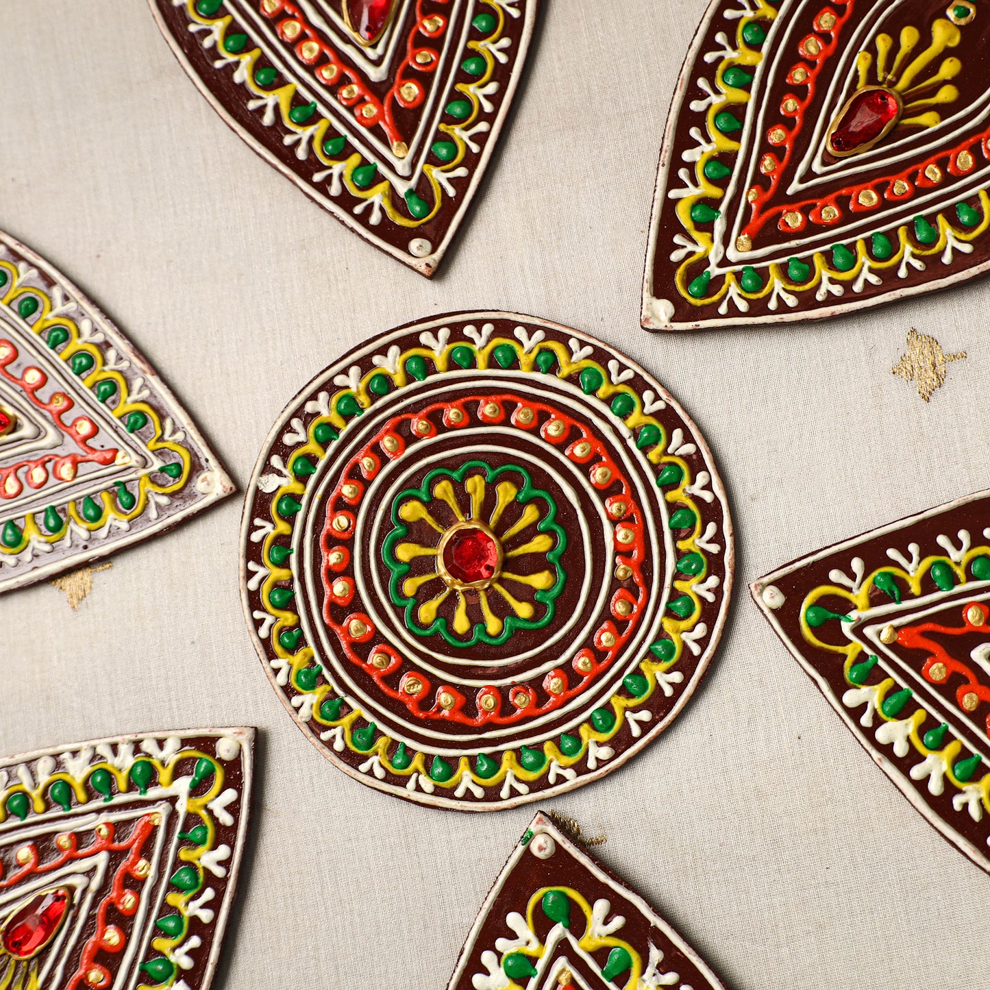 Flower - Traditional Handpainted Beadwork Decor Rangoli 07