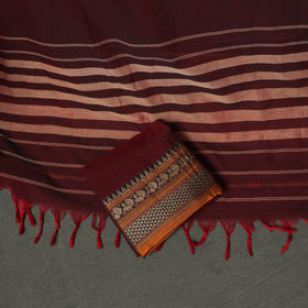 Dharwad Cotton Plain Thread Border Unstitched Dress Material: Kurta, Bottom & Dupatta 14