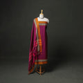 Dharwad Cotton Plain Thread Border Unstitched Dress Material: Kurta, Bottom & Dupatta 19