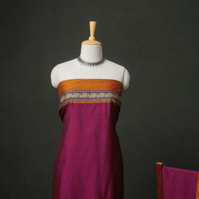 Dharwad Cotton Plain Thread Border Unstitched Dress Material: Kurta, Bottom & Dupatta 19
